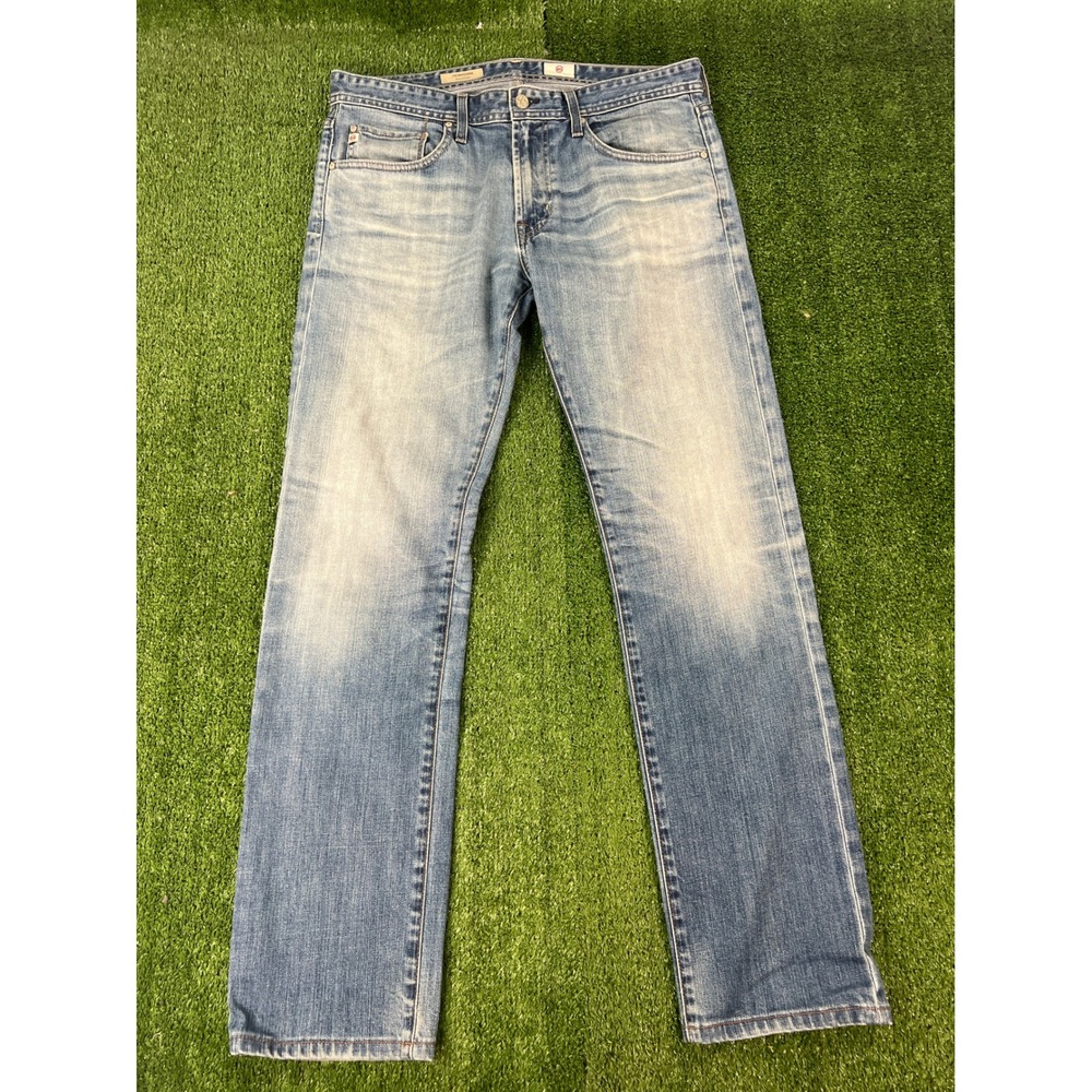 AG Adriano Goldschmied The Matchbox Slim Straight Jeans Light Wash Mens 34 x 32